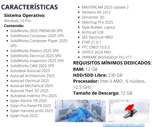 MÁQUINA VIRTUAL DISEÑO E INGENIERÍA PREMIUM 2025 WINDOWS 10 X64 BITS - Image 3
